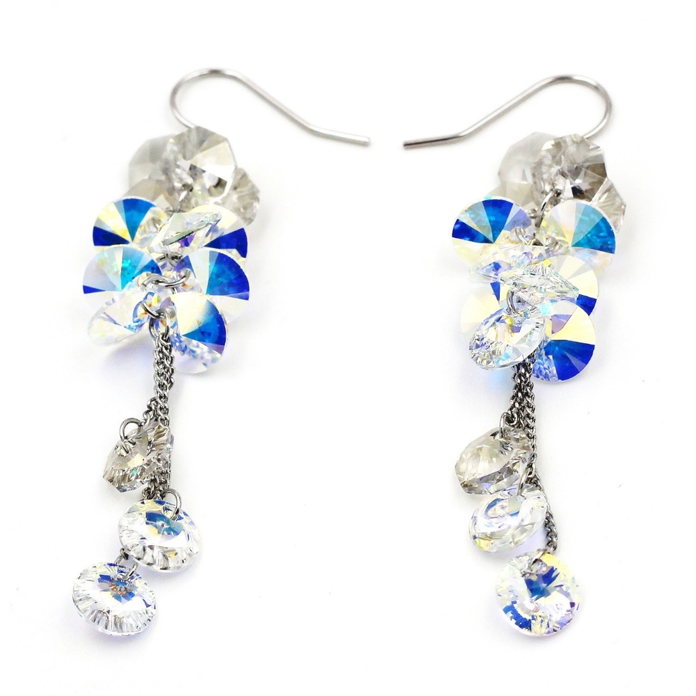 Fashion silver crystal earrings